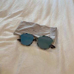 Dior Abstract Blue Mirror Aviator Sunglasses